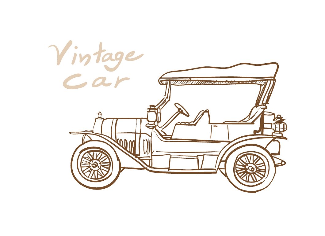 Vintage Car Pic Drawing