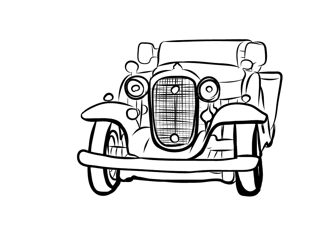 Vintage Car Picture Drawing