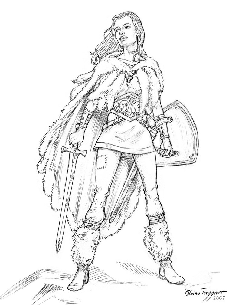 Warrior Girl Amazing Drawing