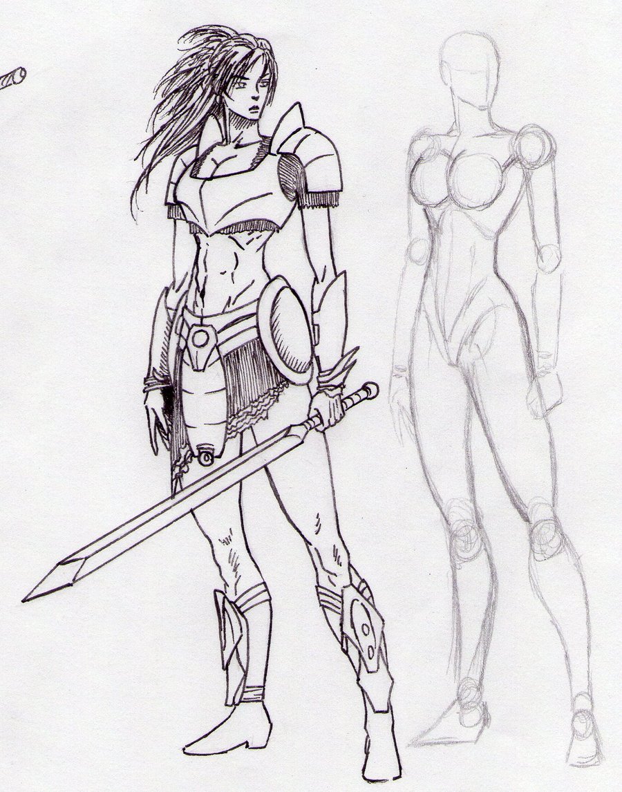 Warrior Girl Beautiful Image Drawing  Drawing Skill