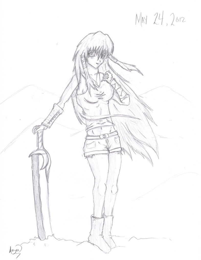 Warrior Girl Drawing