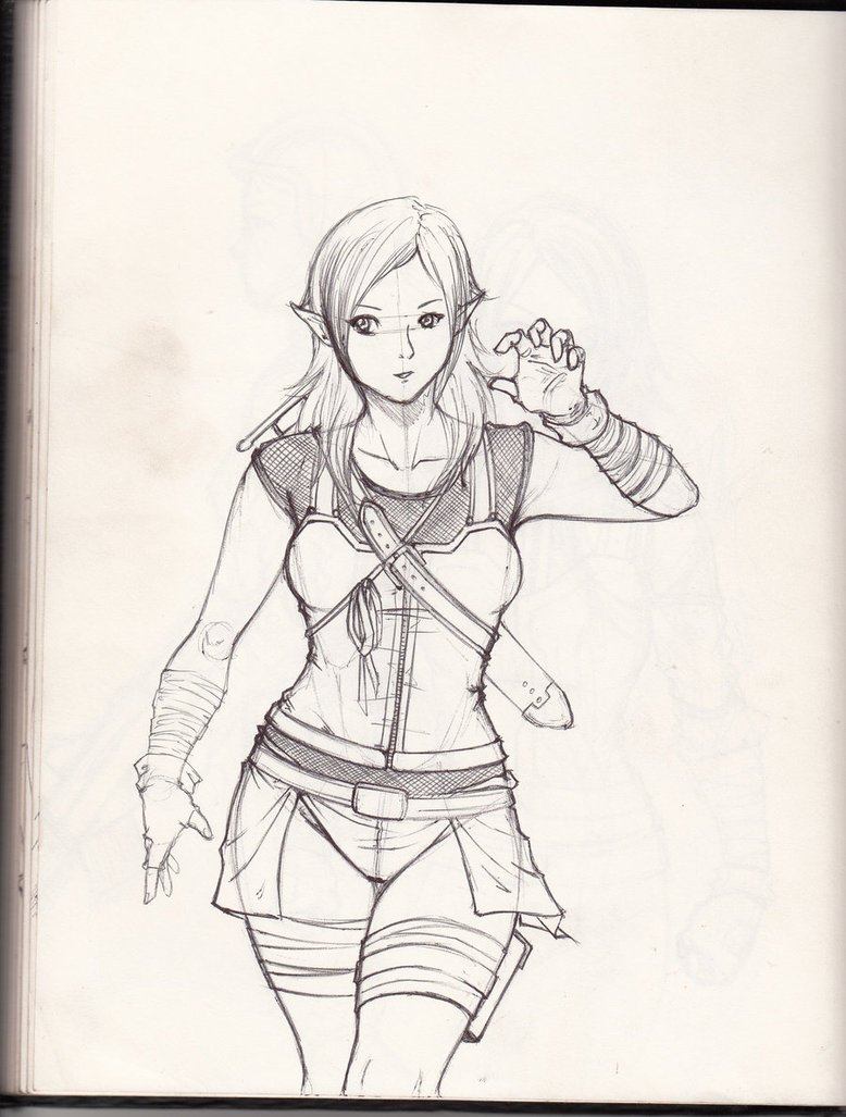 Warrior Girl Photo Drawing