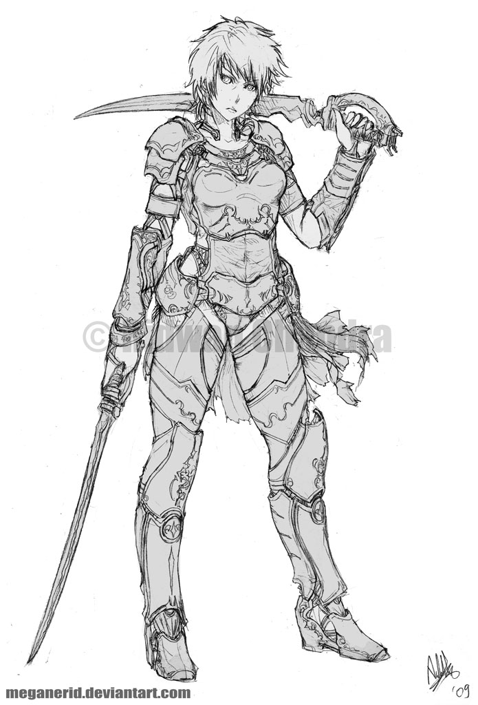 Warrior Girl Pic Drawing