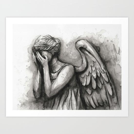 Weeping Angel Realistic Drawing
