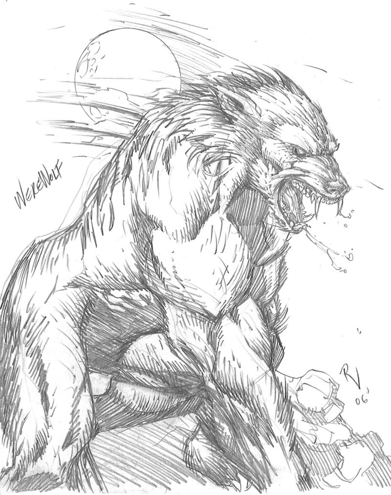 Werewolf Head Image Drawing