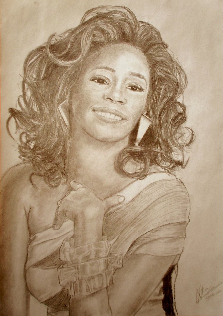 Whitney Houston Beautiful Image Drawing