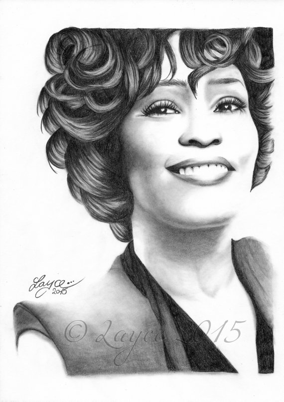 Whitney Houston Image Drawing