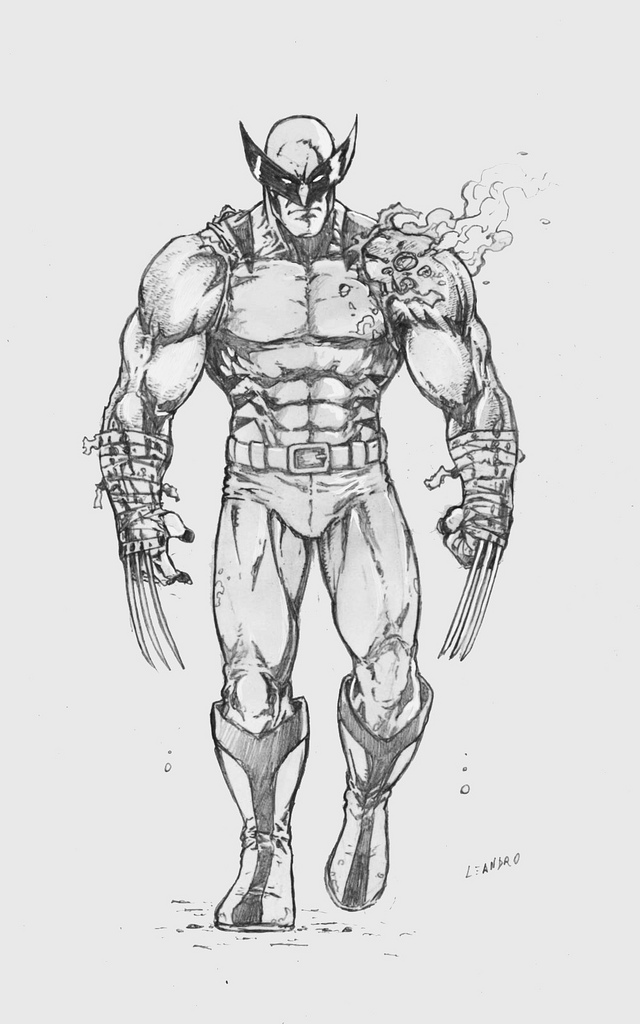 Cute Cool Wolverine Drawing Sketch for Kids