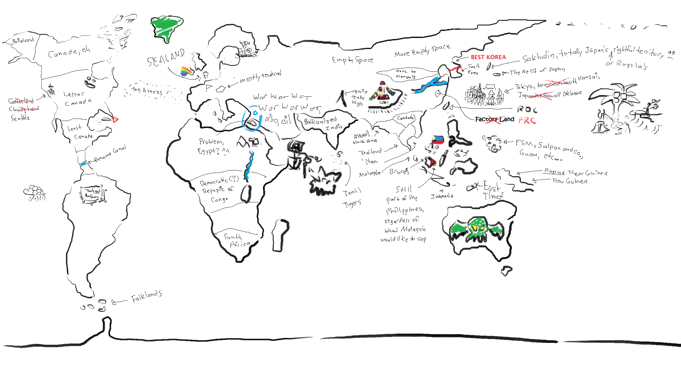 World Map Drawing Pic