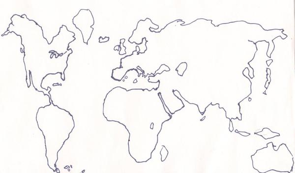 World Map Pic Drawing