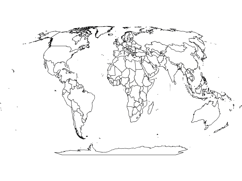World Map Realistic Drawing