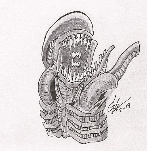 Xenomorph Head Pic Drawing