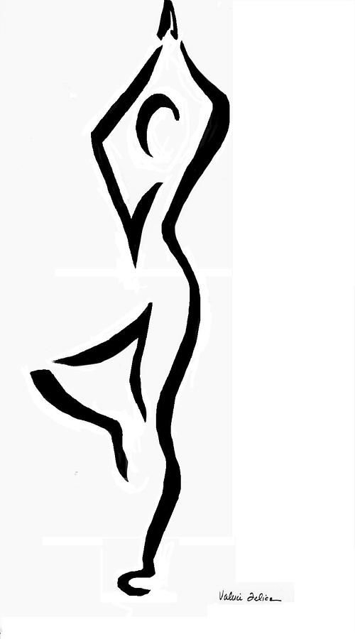 yoga pose. Line drawing. Healthy life concept... - Stock Illustration  [85228473] - PIXTA