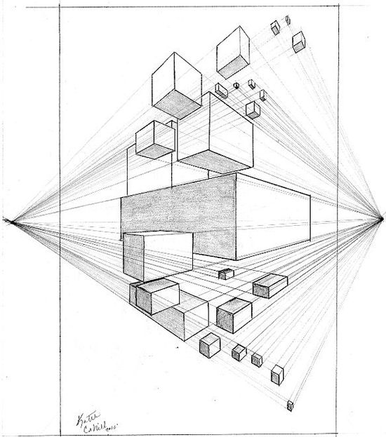 2 Point Perspective Art Drawing