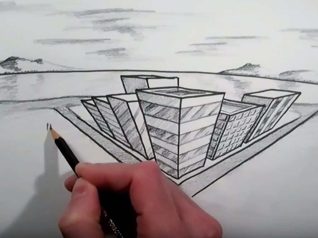 3 Point Perspective Art Drawing