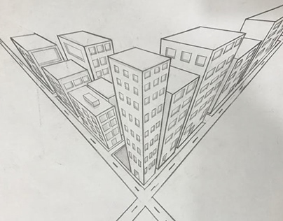 3 Point Perspective Drawing High-Quality