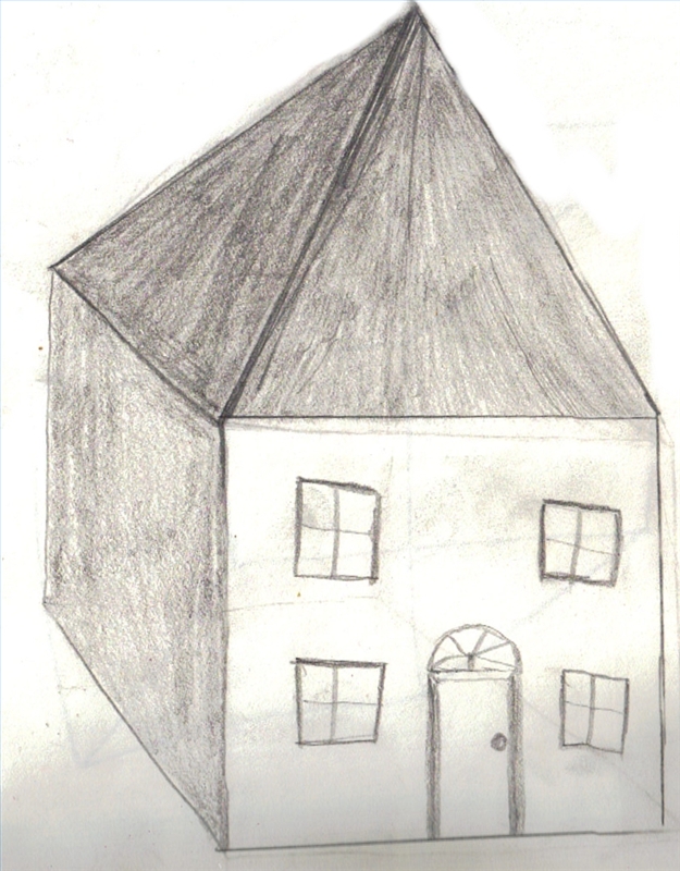 3D House Drawing Photo