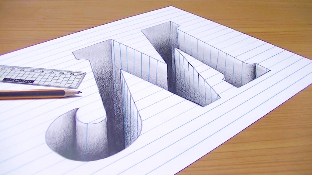 3D Letter Drawing Beautiful Image