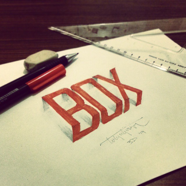 3D Letter Drawing Creative Art