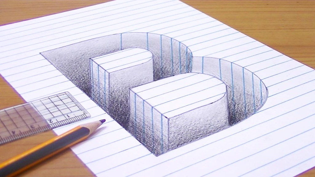 3D Letter Drawing Pics