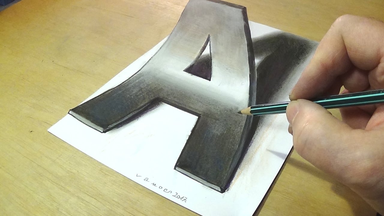 3D Letter S Drawing Image