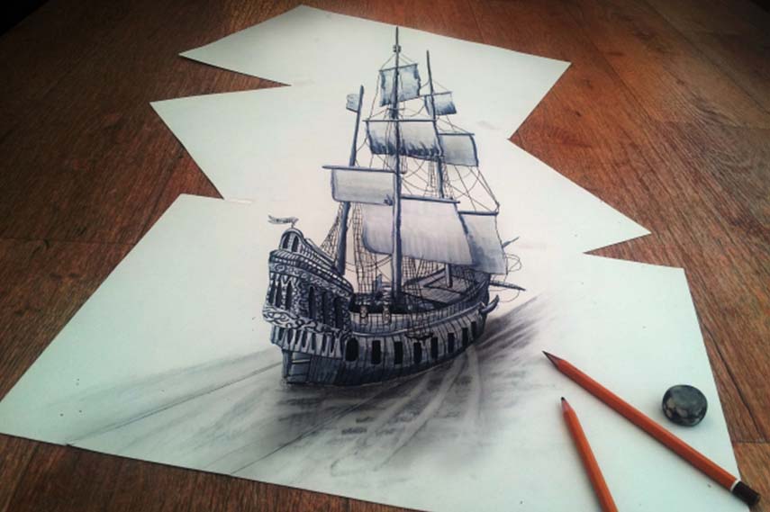 3D Pencil Drawing Pic