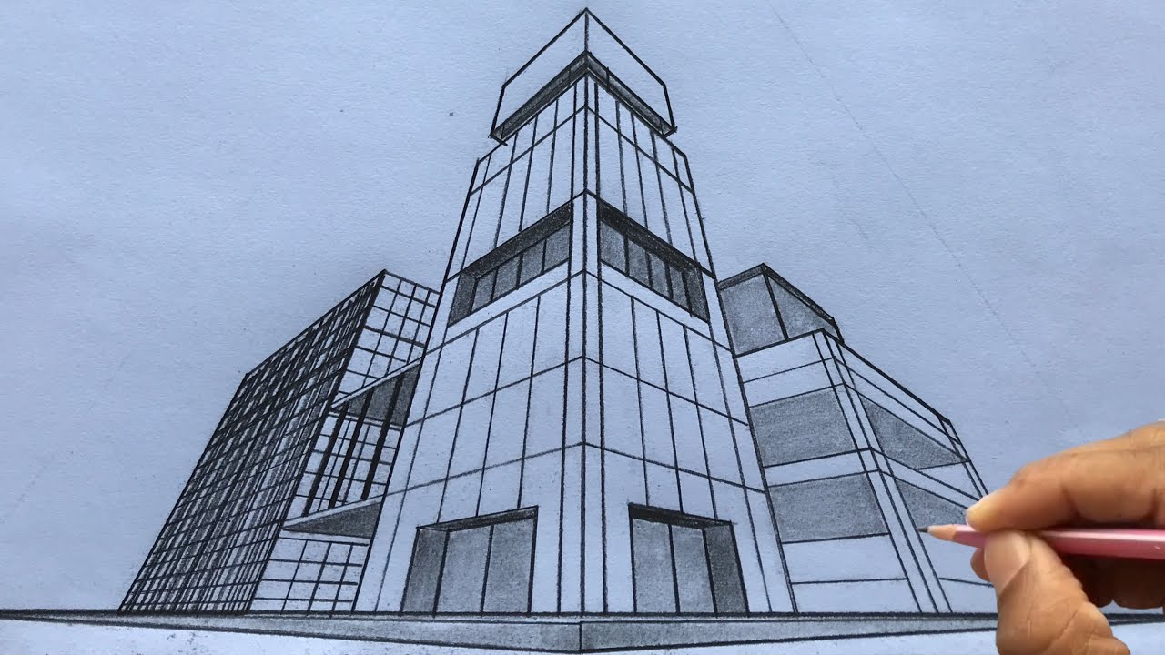 3rd Point Perspective Drawing Sketch