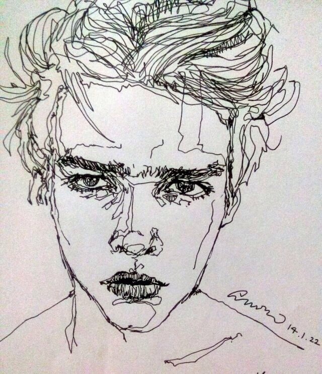 Aesthetic Boy Drawing Photo