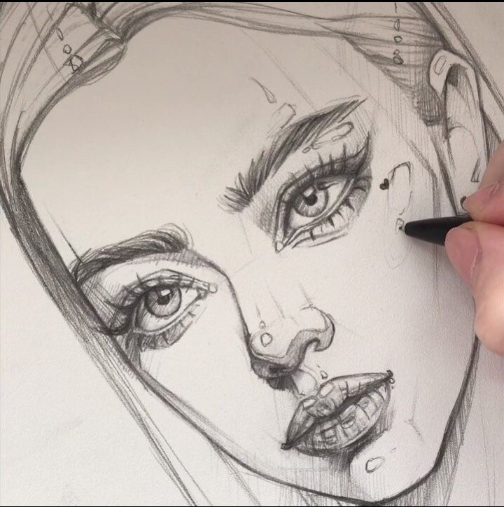 Aesthetic Girl Drawing Beautiful Art