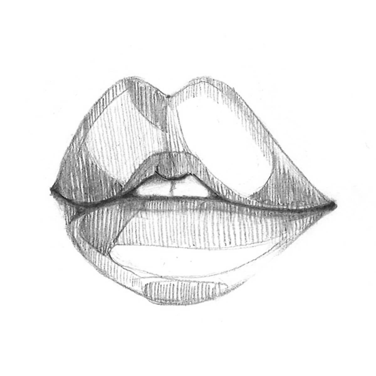 Aesthetic Lips Art Drawing