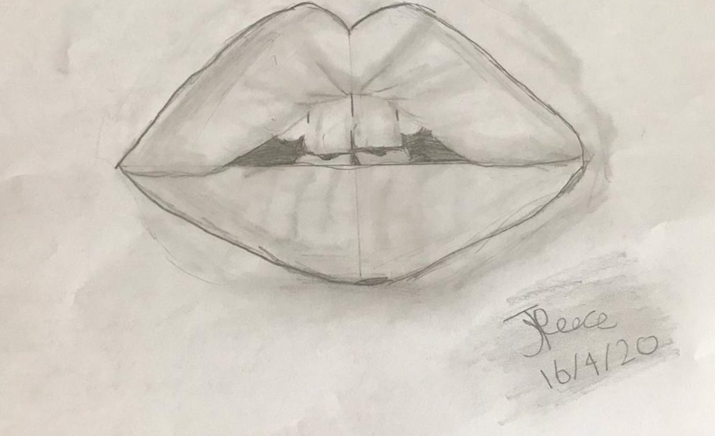 Aesthetic Lips Drawing Beautiful Image