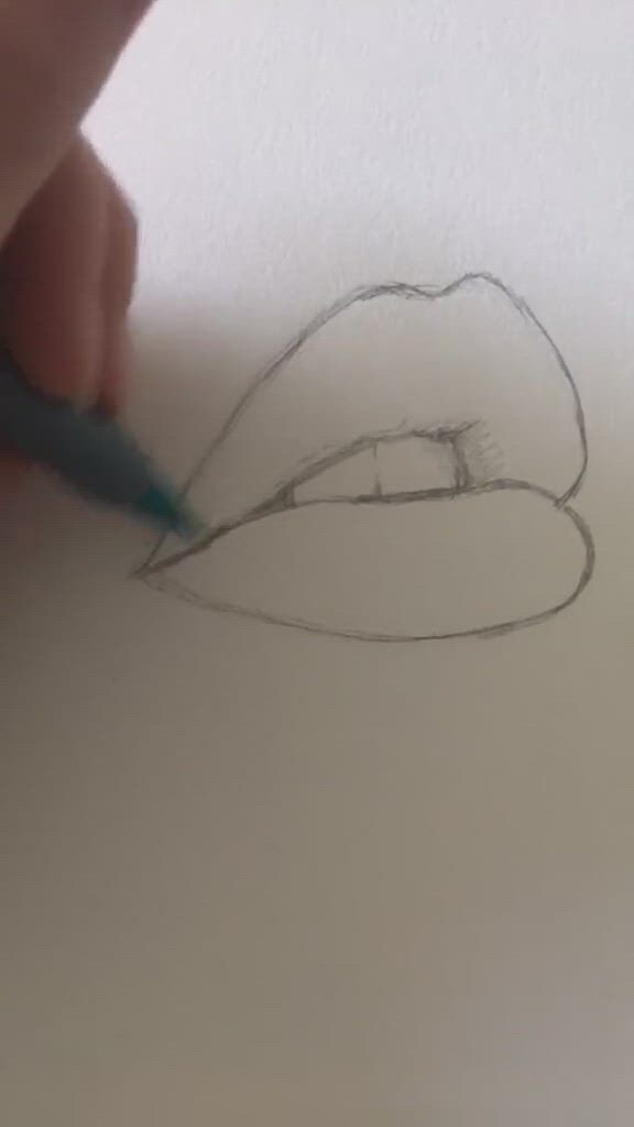 Aesthetic Lips Drawing Picture