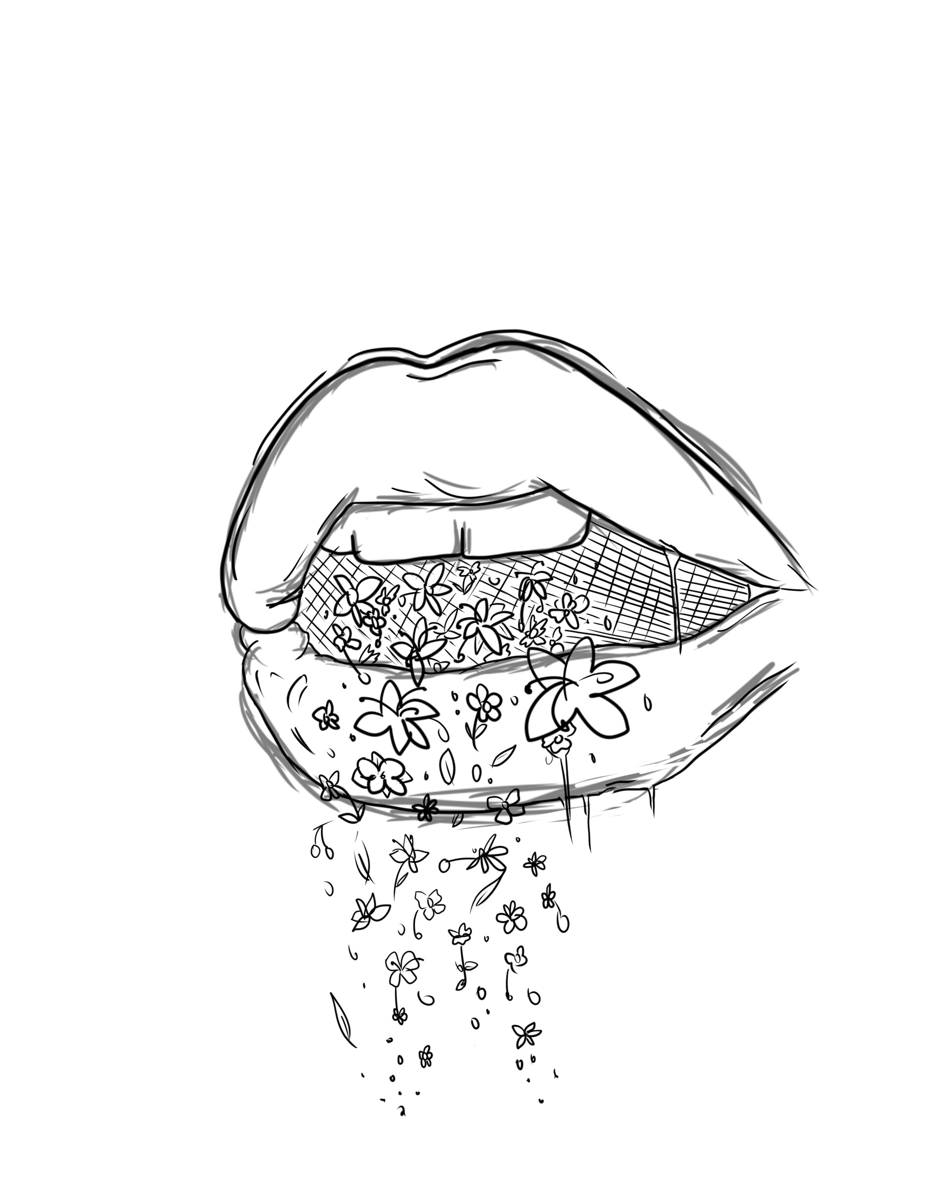 Aesthetic Lips Drawing Pictures