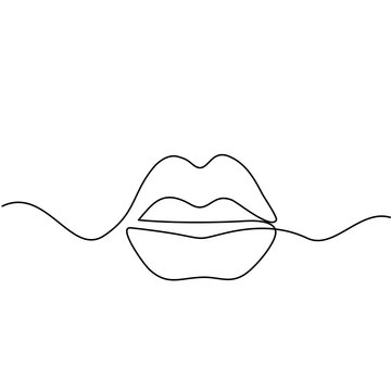Aesthetic Lips Drawing Sketch