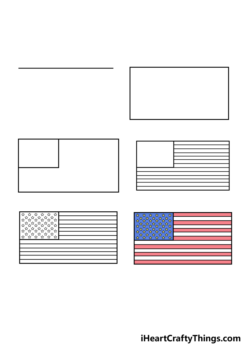 American Flag Drawing Art