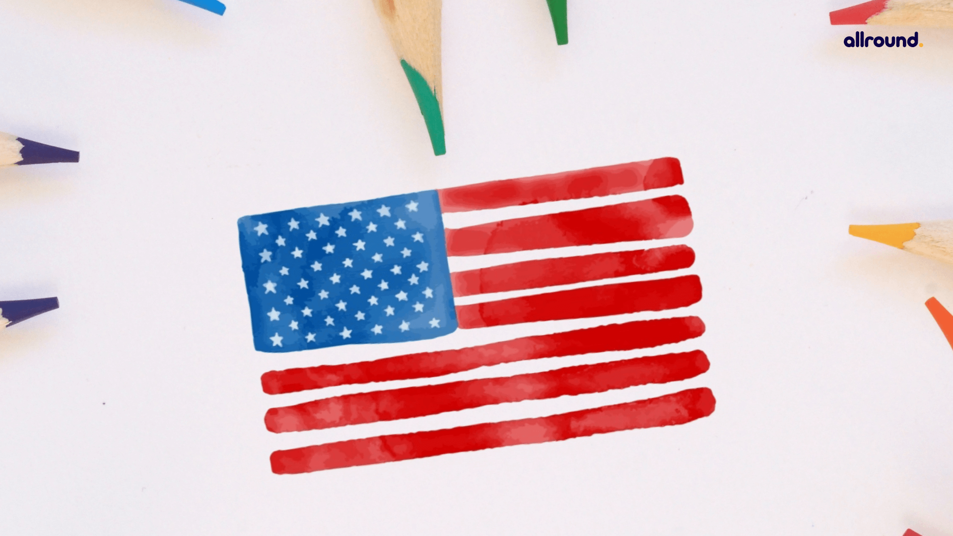 American Flag Drawing Picture