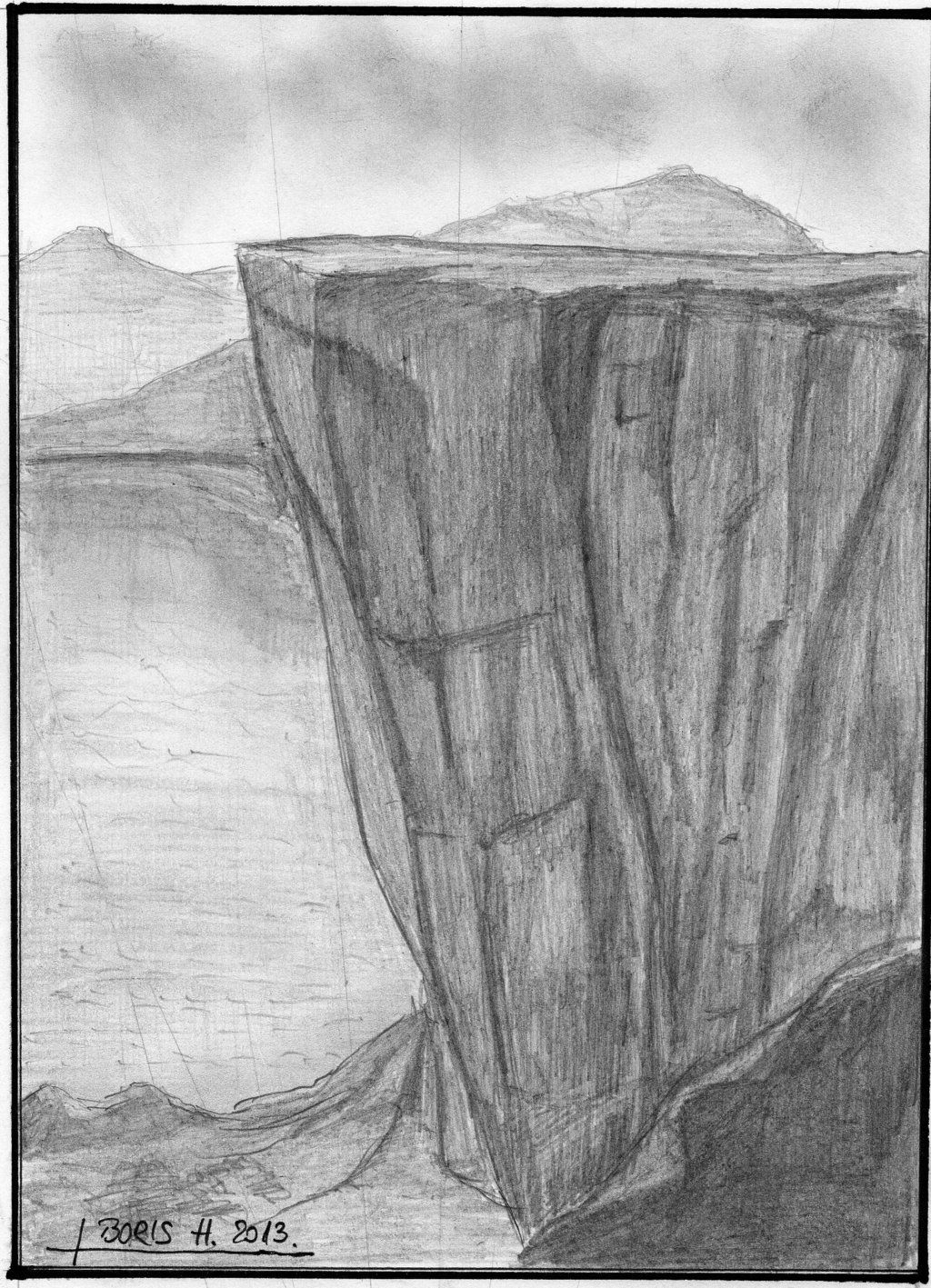 Cliff Drawing Sketch