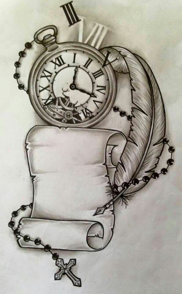 Clock Tattoo Drawing Art