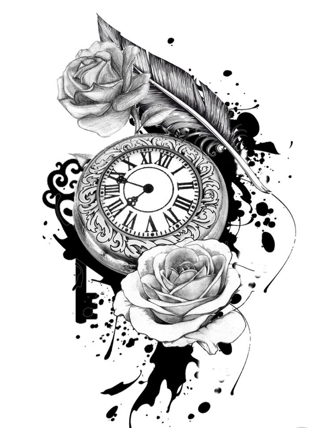 Clock Tattoo Drawing Creative Art