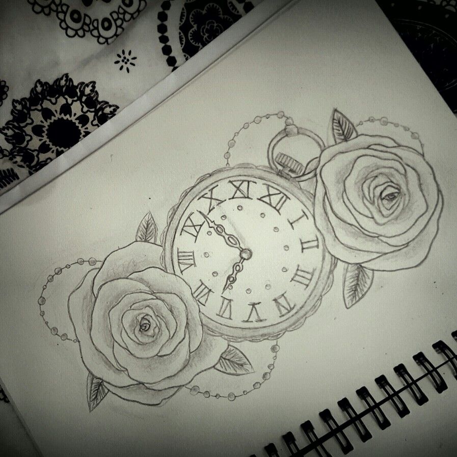Clock Tattoo Drawing Image