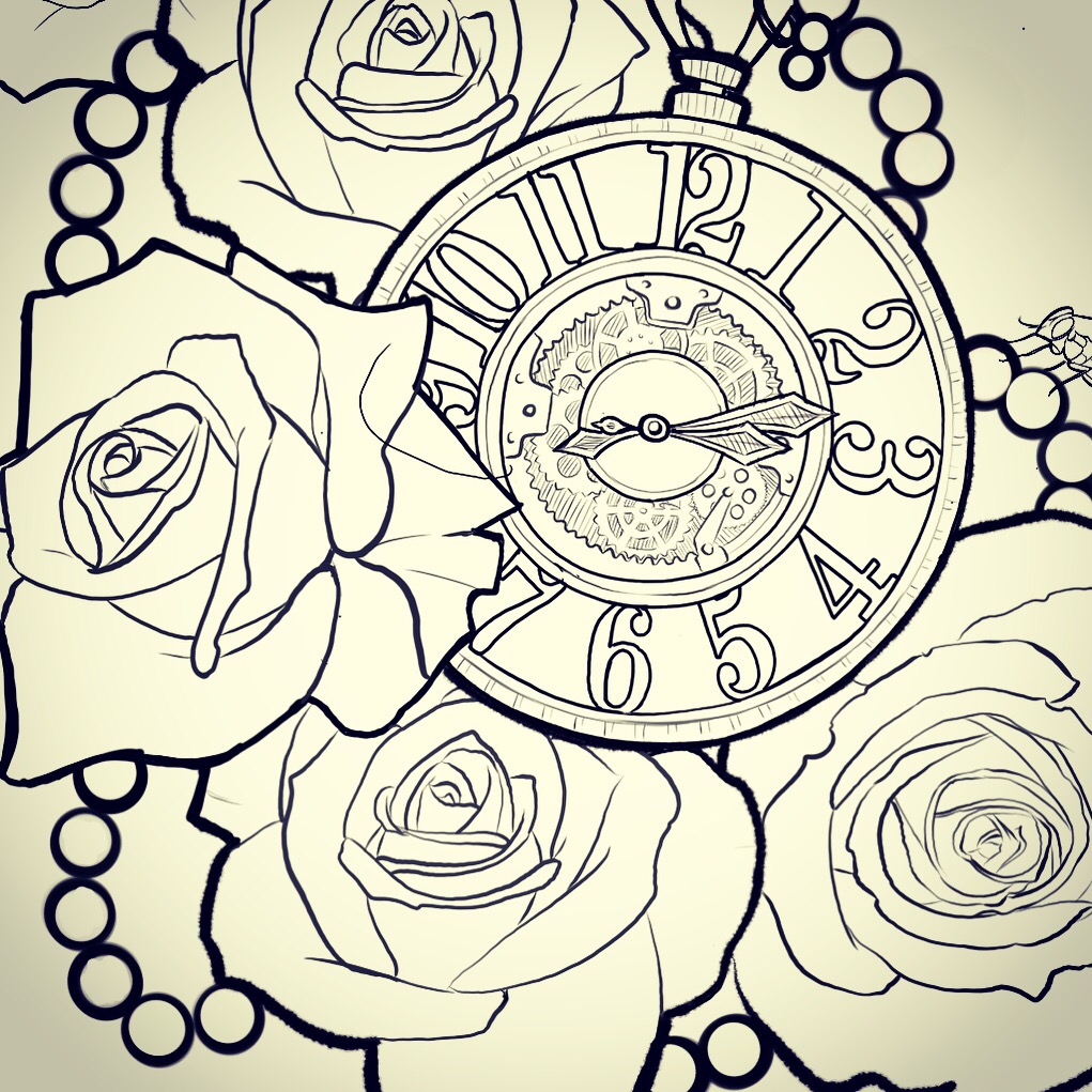 Clock Tattoo Drawing Picture