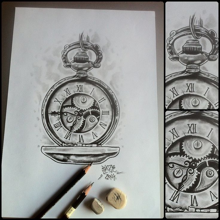 Clock Tattoo Drawing Pictures