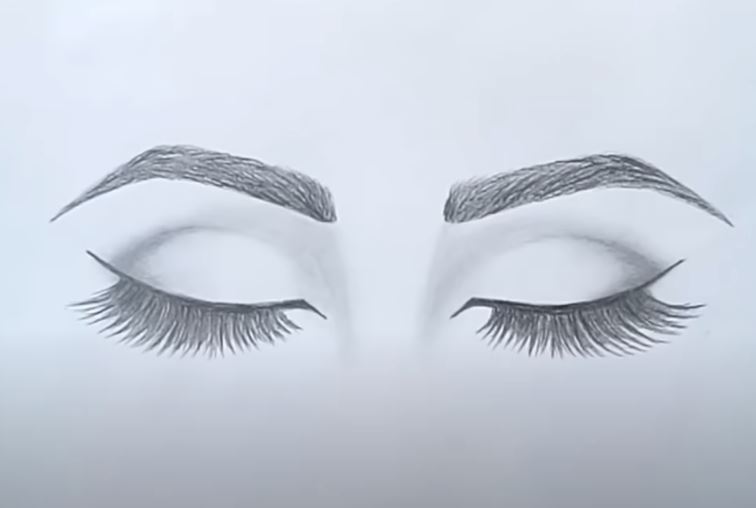 Closed Eyes Drawing Realistic
