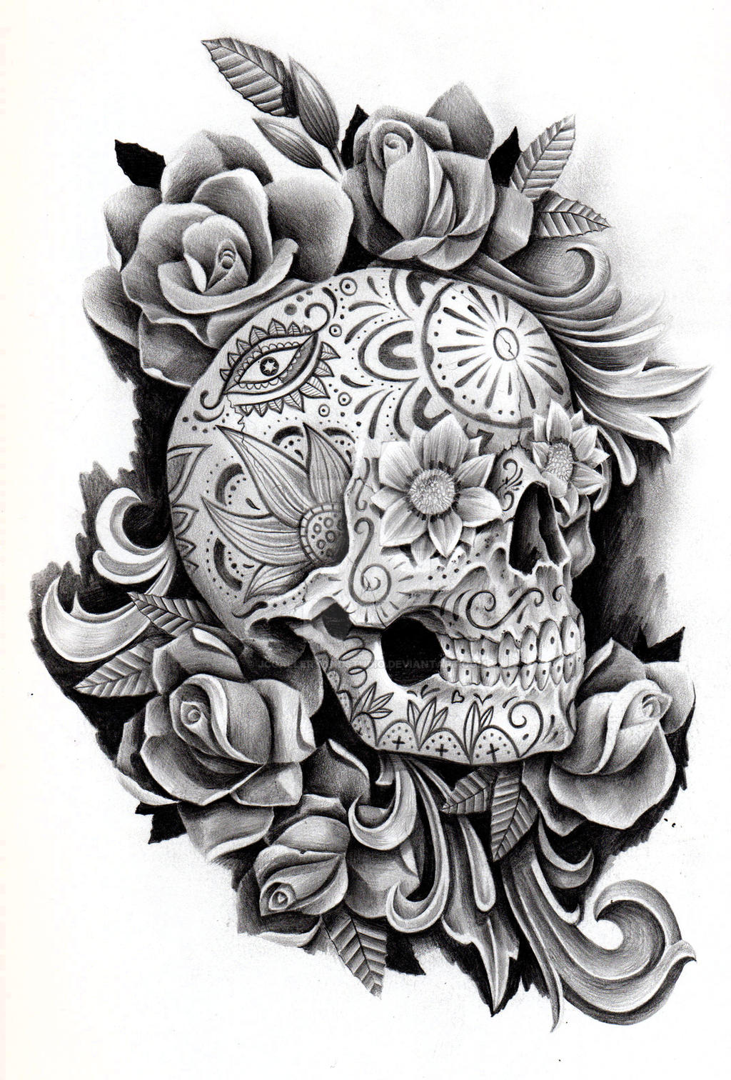 Day The Dead Drawing Beautiful Image