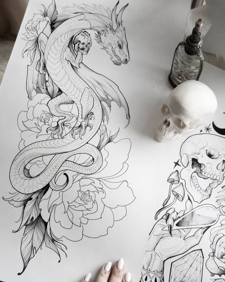 Dragon Tattoo Drawing Realistic
