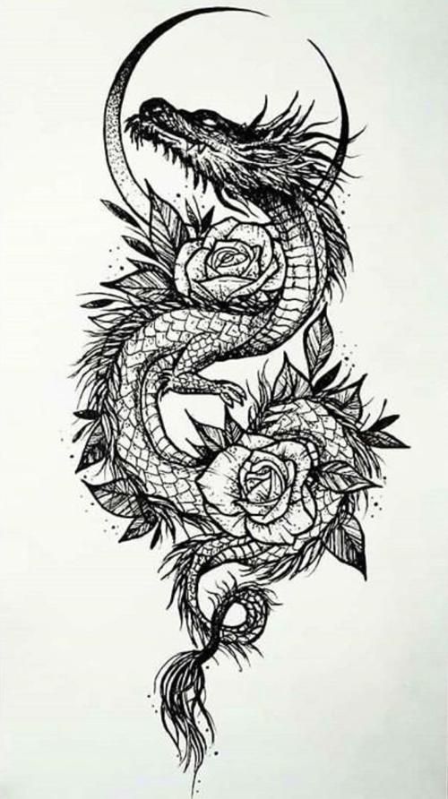 Dragon Tattoo Drawing Sketch