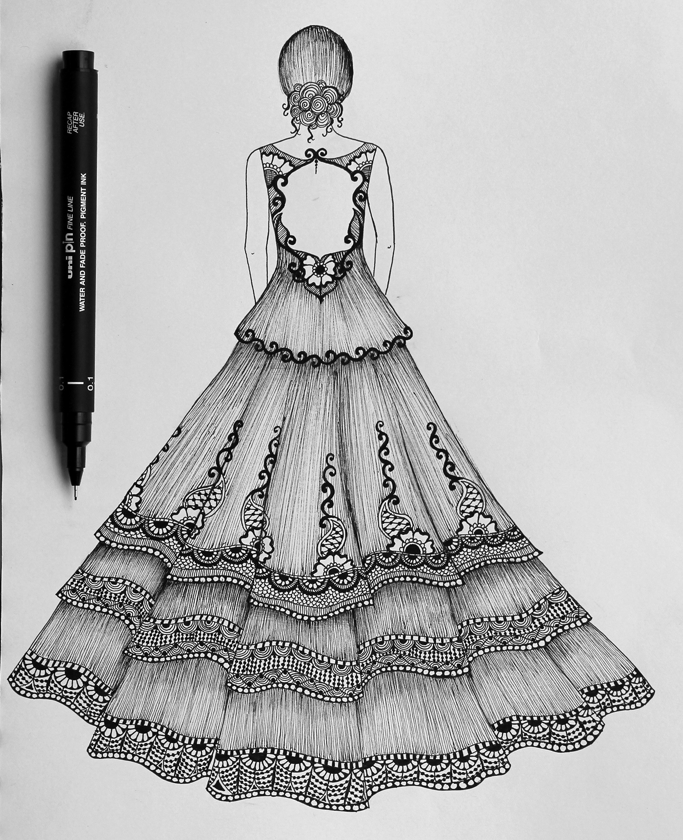 Dress Design Drawing Art