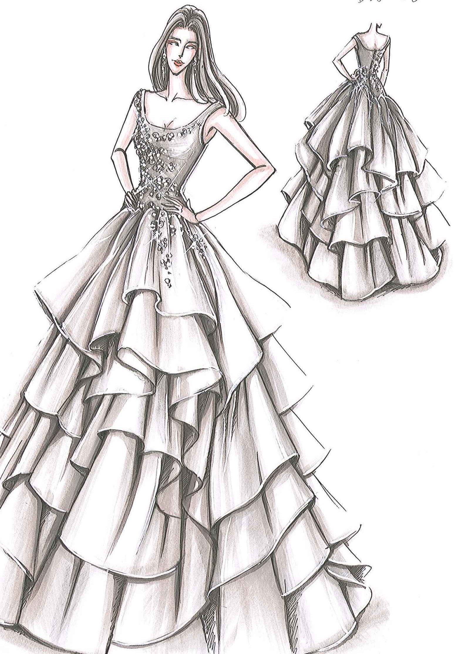 Dress Design Drawing Pic