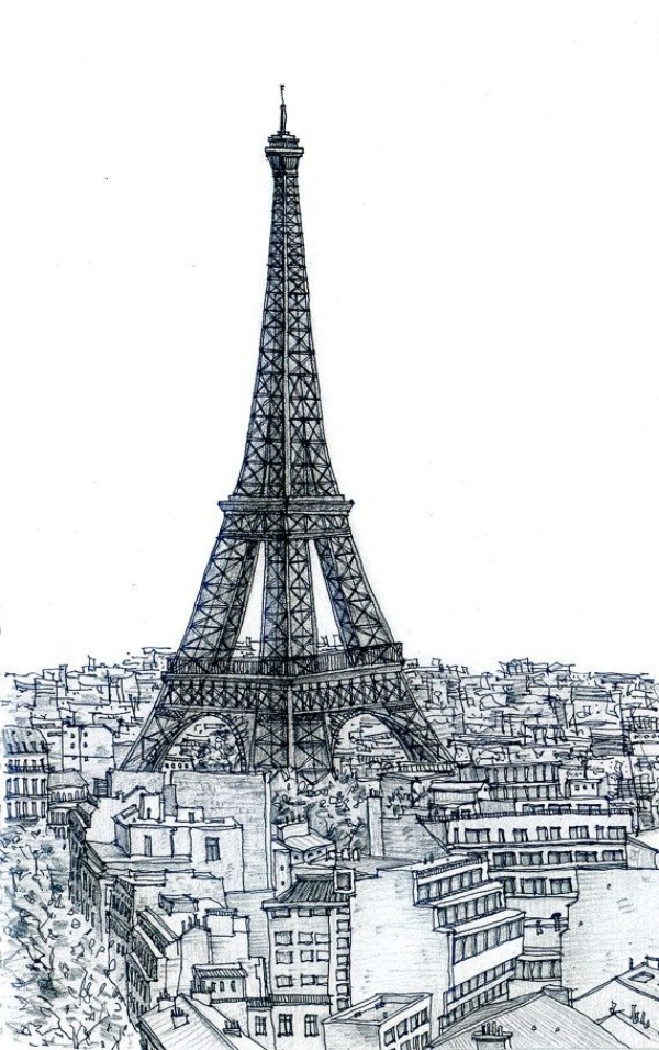 Eiffel Tower Simple Drawing Amazing