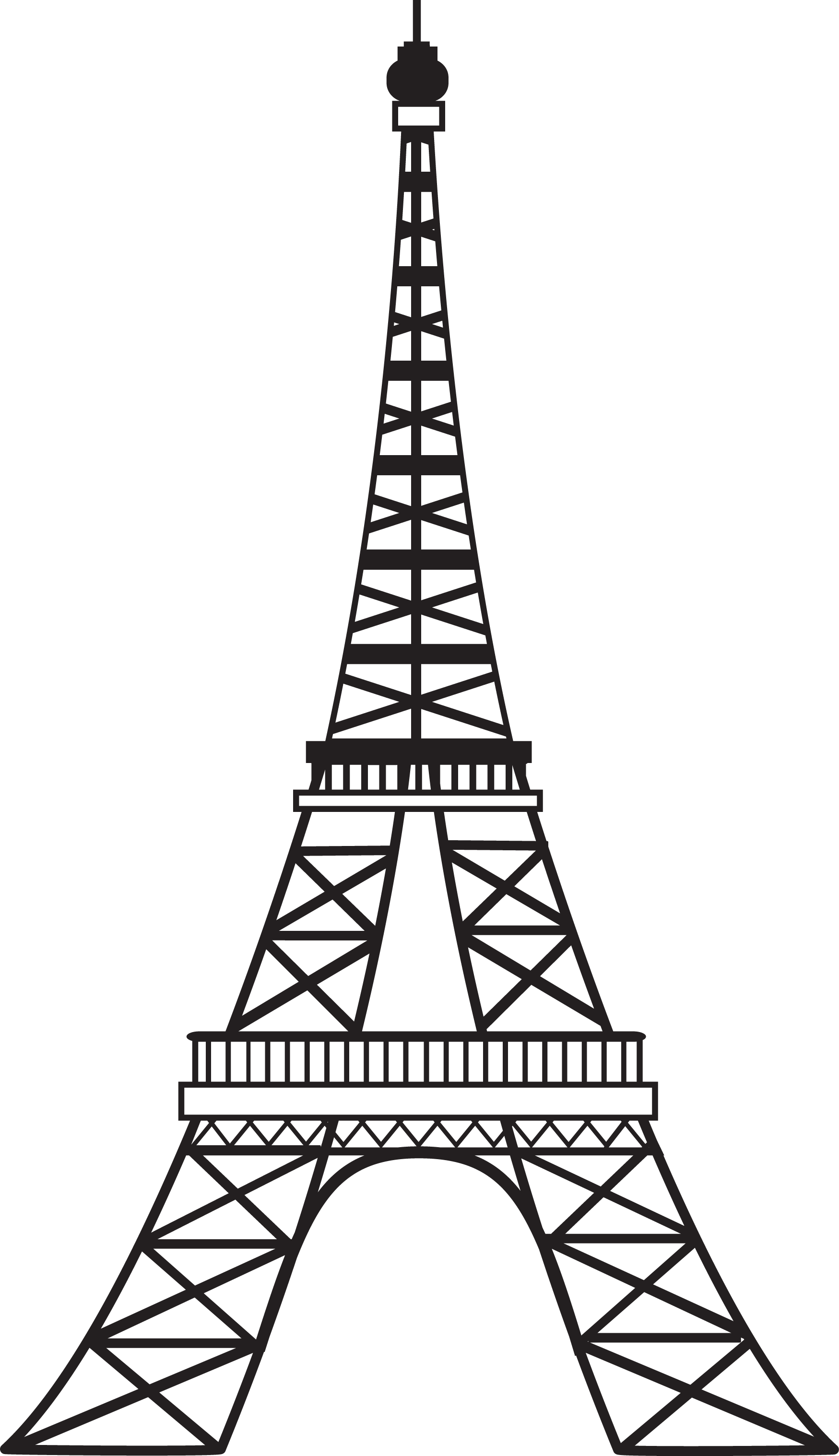 Eiffel Tower Simple Drawing Beautiful Image
